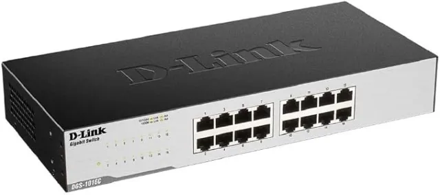 سويتش دي-لينك 16 منفذ جيجابت كابينة (DGS-1016C/B) سويتش راكماونت غير مُدار (Unmanaged Rackmount Switch)